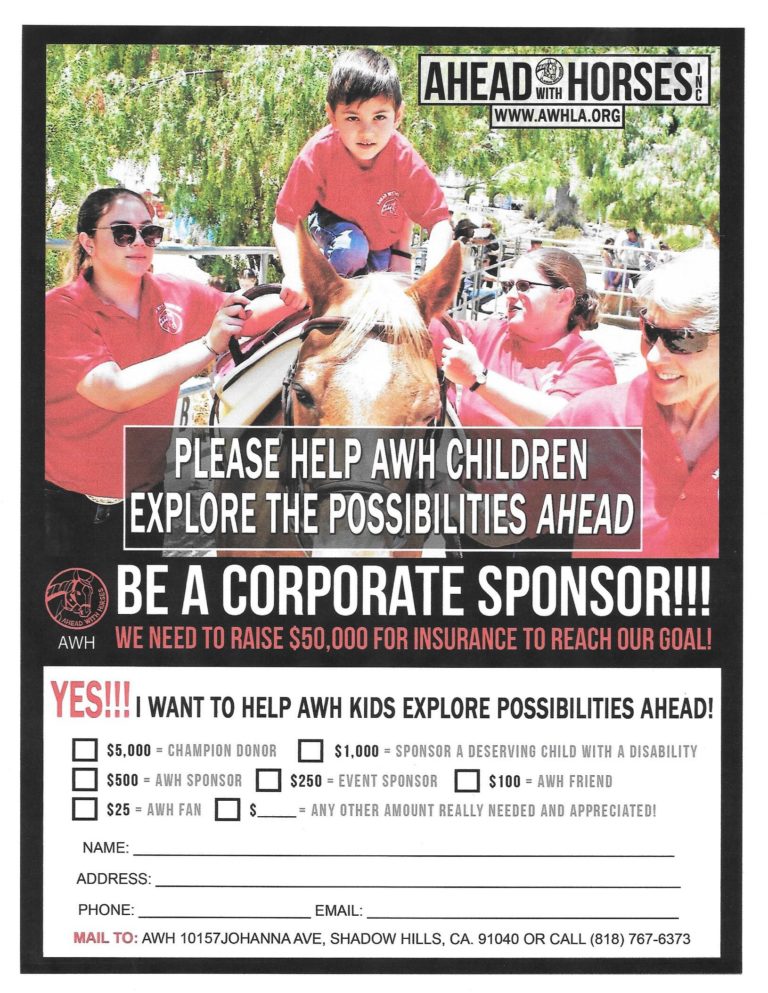 Donations AHEAD With Horses